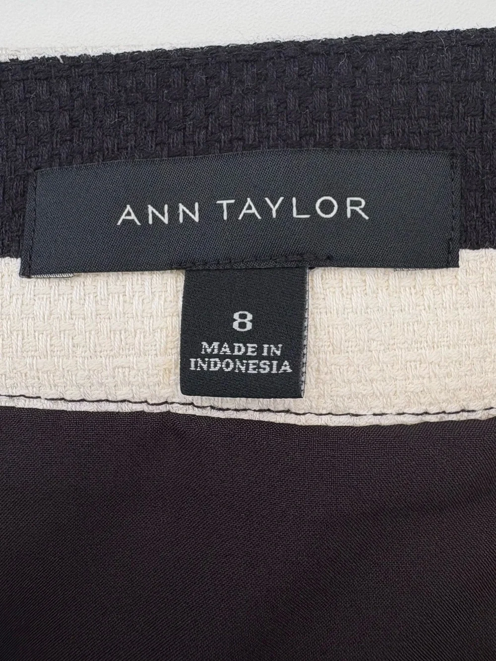 Ann Taylor Black and White Striped Pencil Skirt